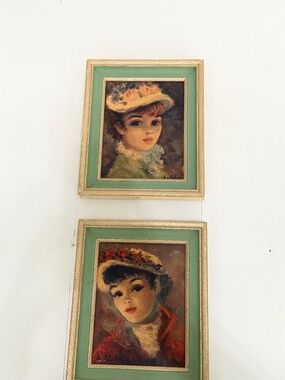 2 Vintage Framed Cherry Jeffe Huldah Prints